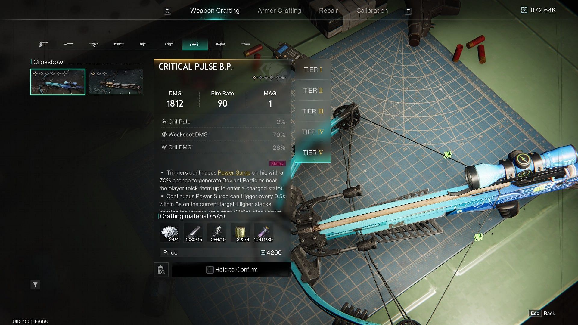 Craft Critical Pulse using the Gear Workbench (Image via Starry Studio)